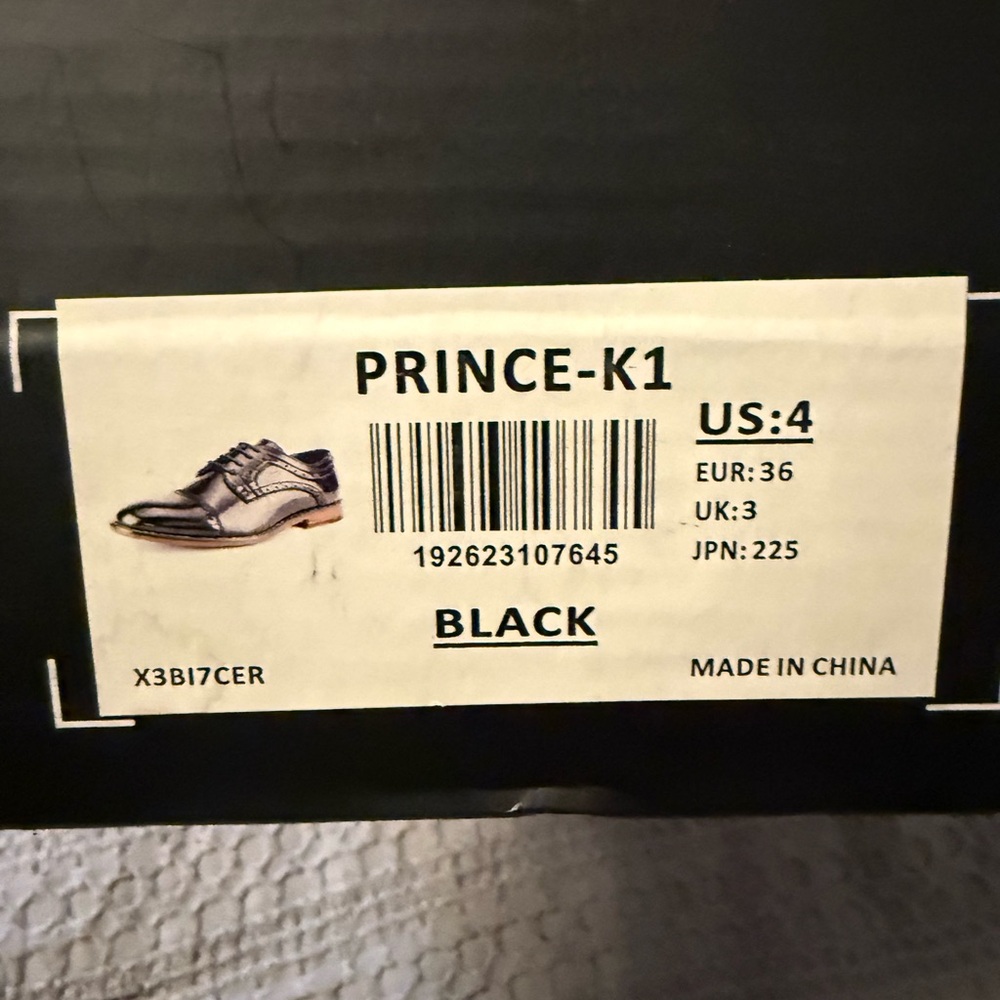 Prince Black Kids Dress Shoes